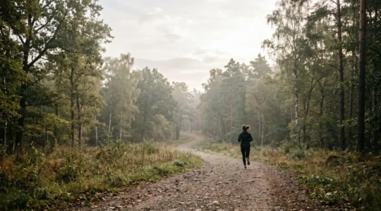Personne débutant l'entraînement cardio dans une atmosphère calme et motivante